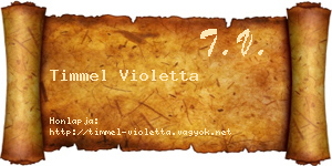 Timmel Violetta névjegykártya